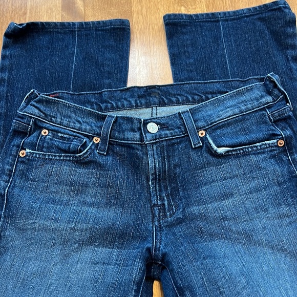 7 For All Mankind Low Rise Bootcut Jeans Size 28 - Picture 3 of 7